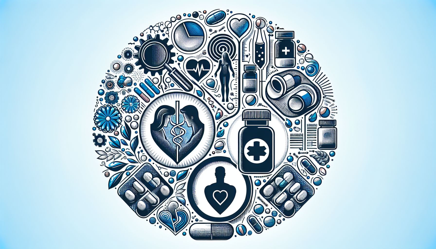 A variety of libido supplements and herbal remedies displayed on a table